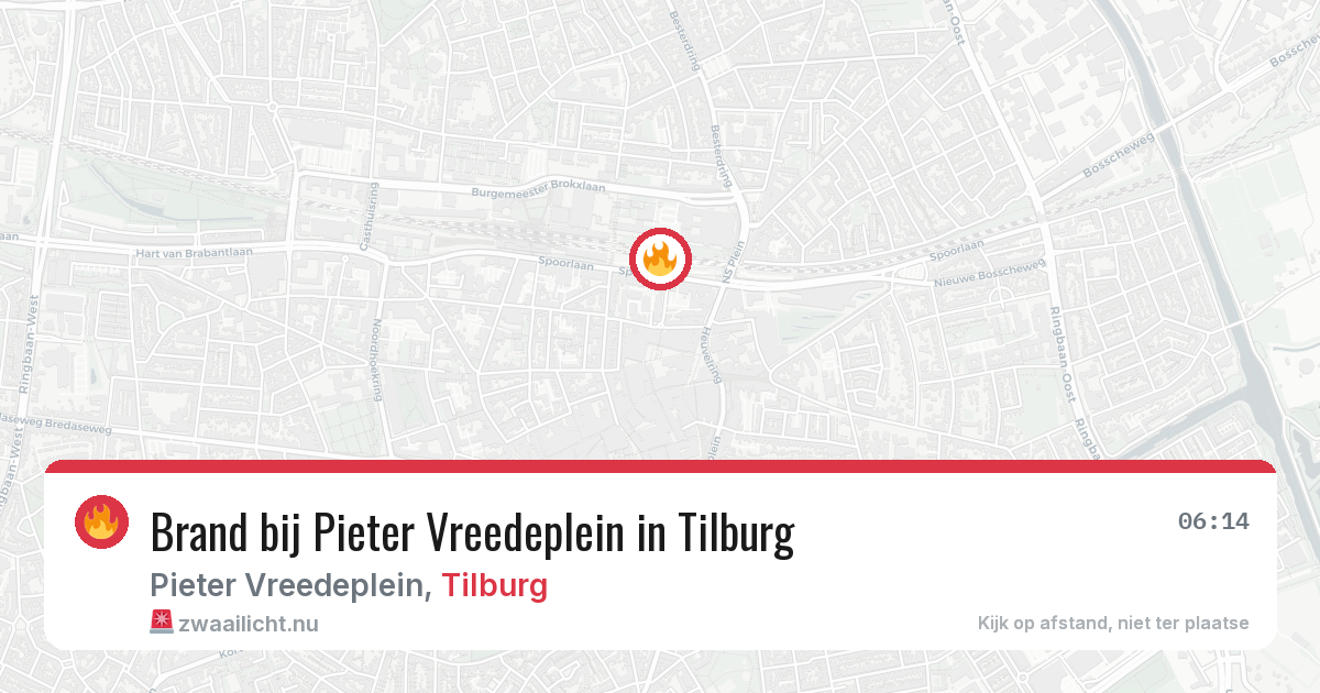 Brand bij Pieter Vreedeplein in Tilburg — 21 jul 2026