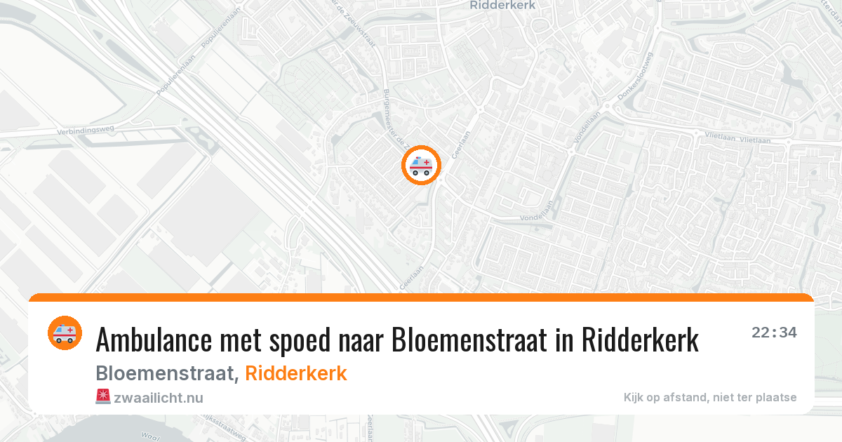Ambulance met spoed naar Bloemenstraat in Ridderkerk — 31 mei 2026