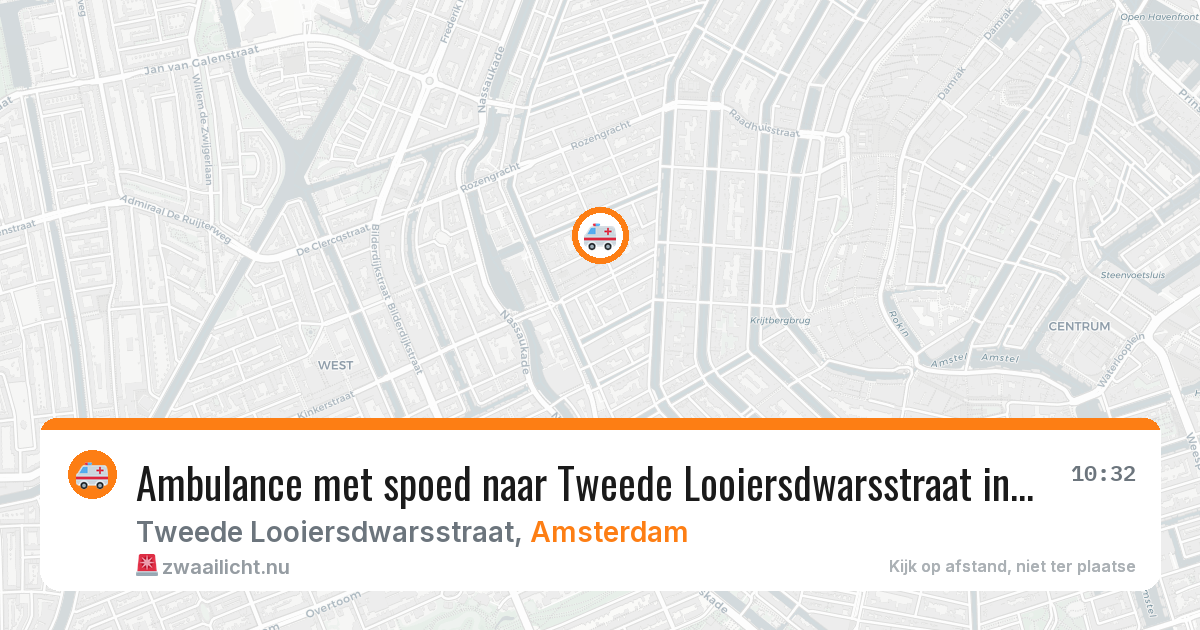 Ambulance met spoed naar Tweede Looiersdwarsstraat in Amsterdam — 25 jul 2026