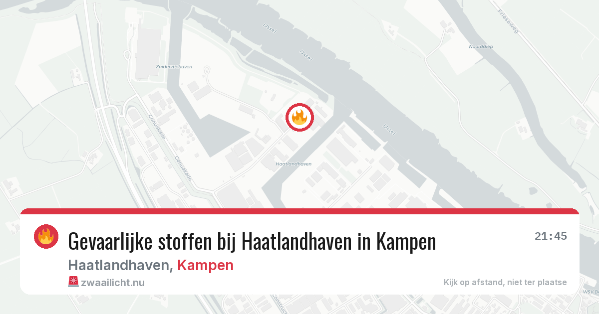 Gevaarlijke stoffen bij Haatlandhaven in Kampen — 13 jul 2026