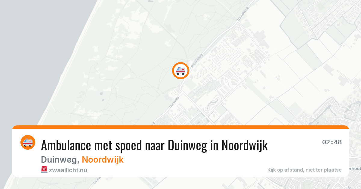 Ambulance met spoed naar Duinweg in Noordwijk — 24 jul 2026