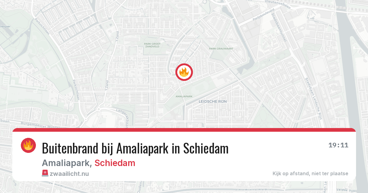 Buitenbrand bij Amaliapark in Schiedam — 16 jul 2026