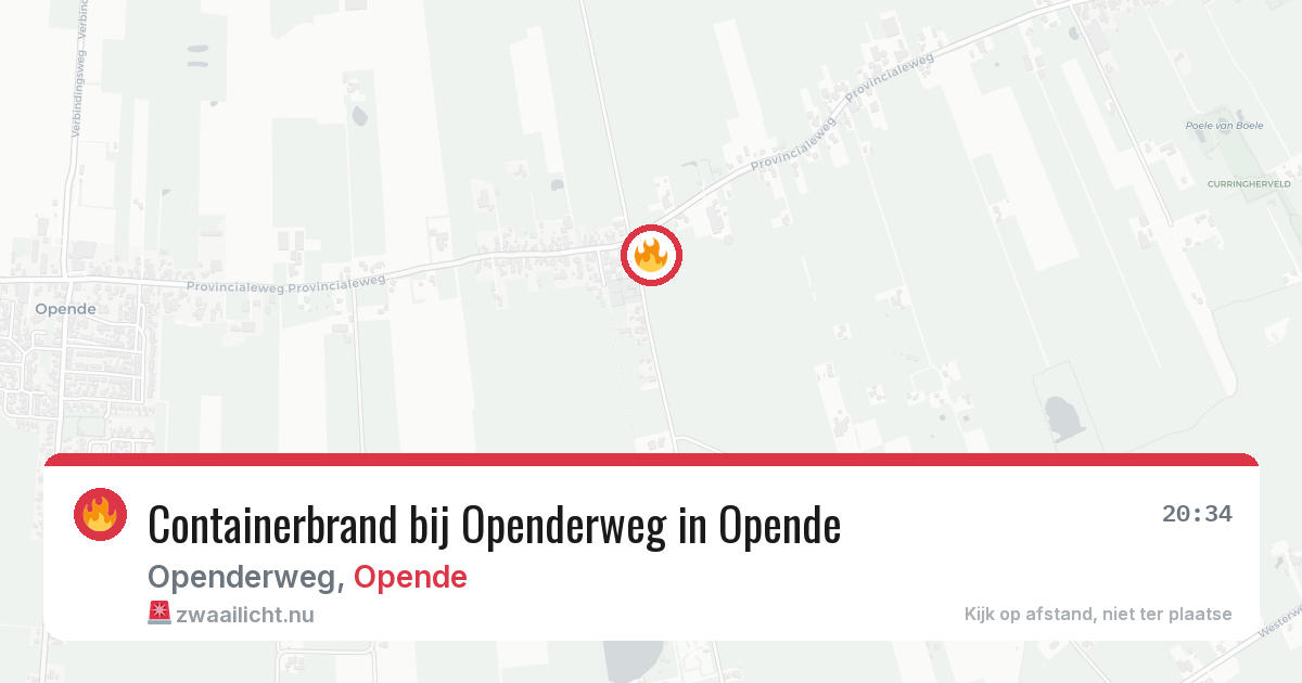 Containerbrand bij Openderweg in Opende — 8 mrt 2026