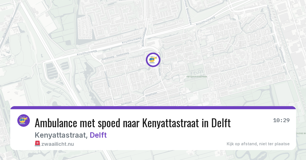 Ambulance met spoed naar Kenyattastraat in Delft — 21 apr 2026