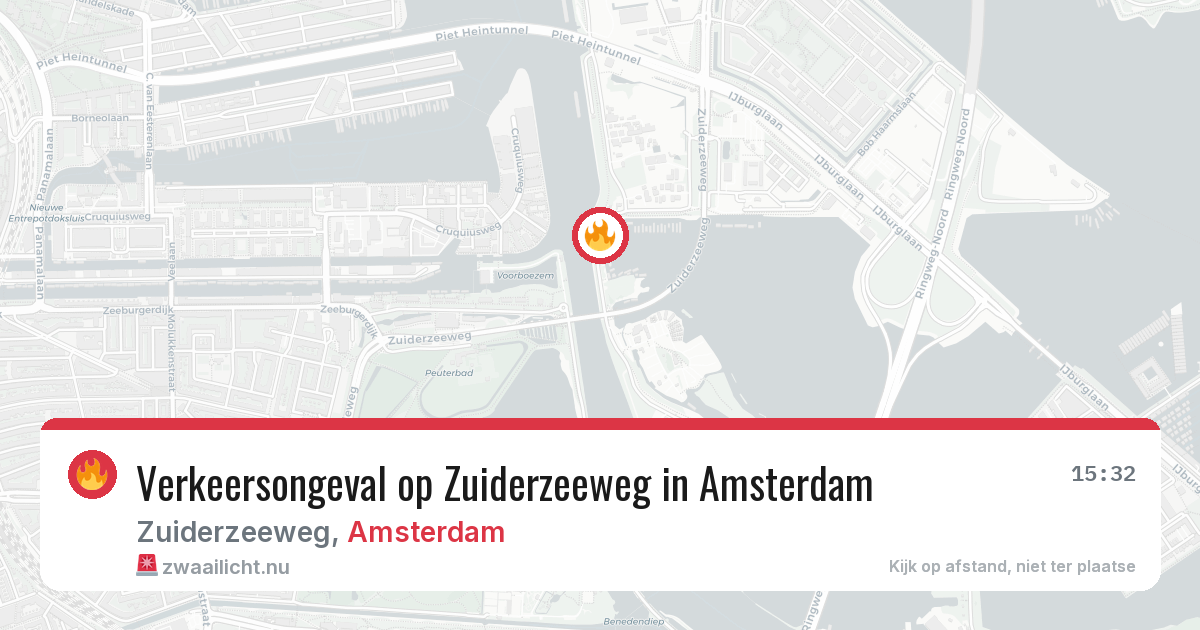 Verkeersongeval op Zuiderzeeweg in Amsterdam — 7 mrt 2026