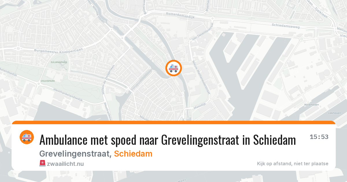 Ambulance met spoed naar Grevelingenstraat in Schiedam — 24 mei 2026