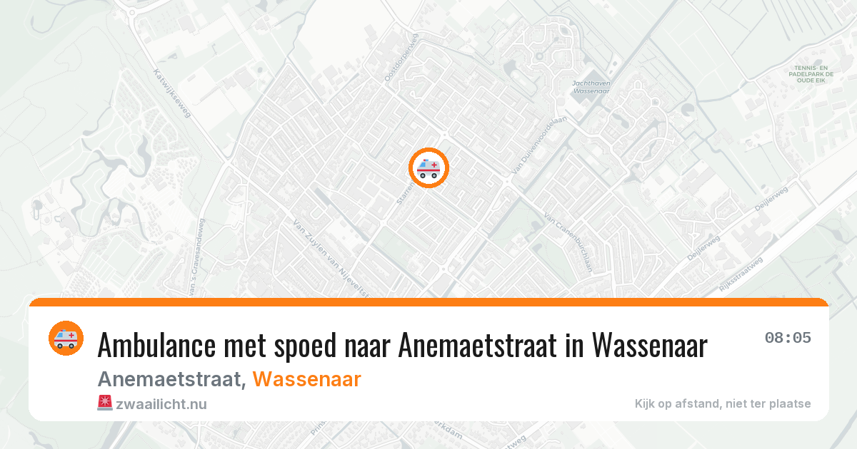Ambulance met spoed naar Anemaetstraat in Wassenaar — 2 jun 2026