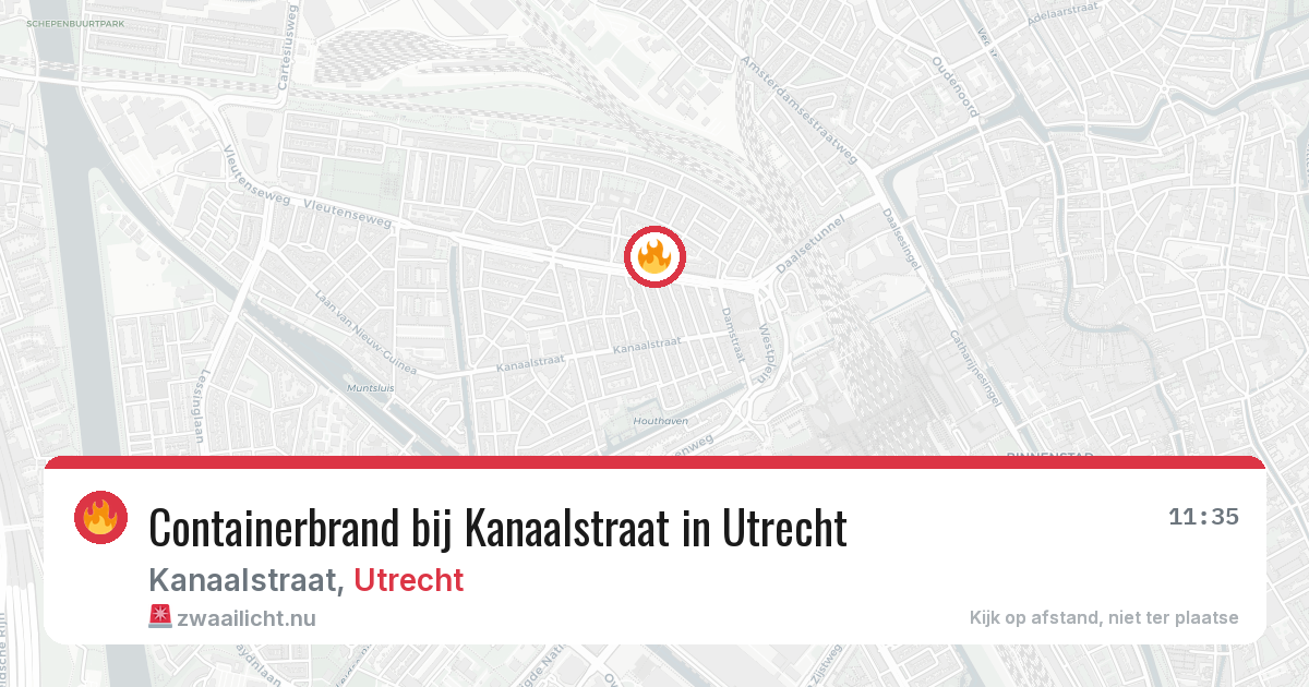 Containerbrand bij Kanaalstraat in Utrecht — 22 mrt 2026