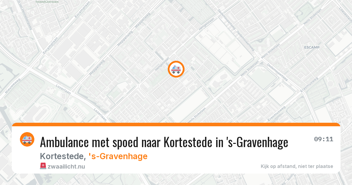 Ambulance met spoed naar Kortestede in 's-Gravenhage — 25 jul 2026
