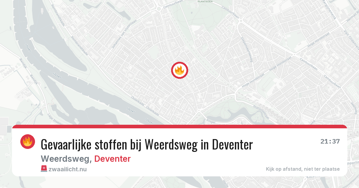 Gevaarlijke stoffen bij Weerdsweg in Deventer — 10 apr 2026