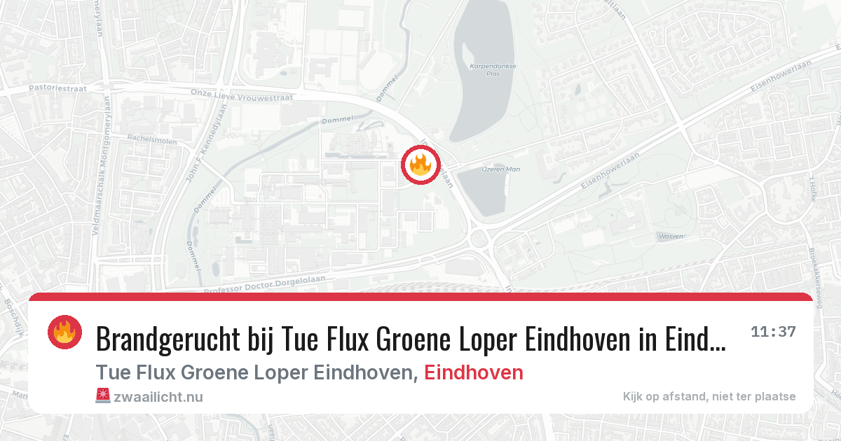 Brandgerucht bij Tue Flux Groene Loper Eindhoven in Eindhoven — 20 mei 2026