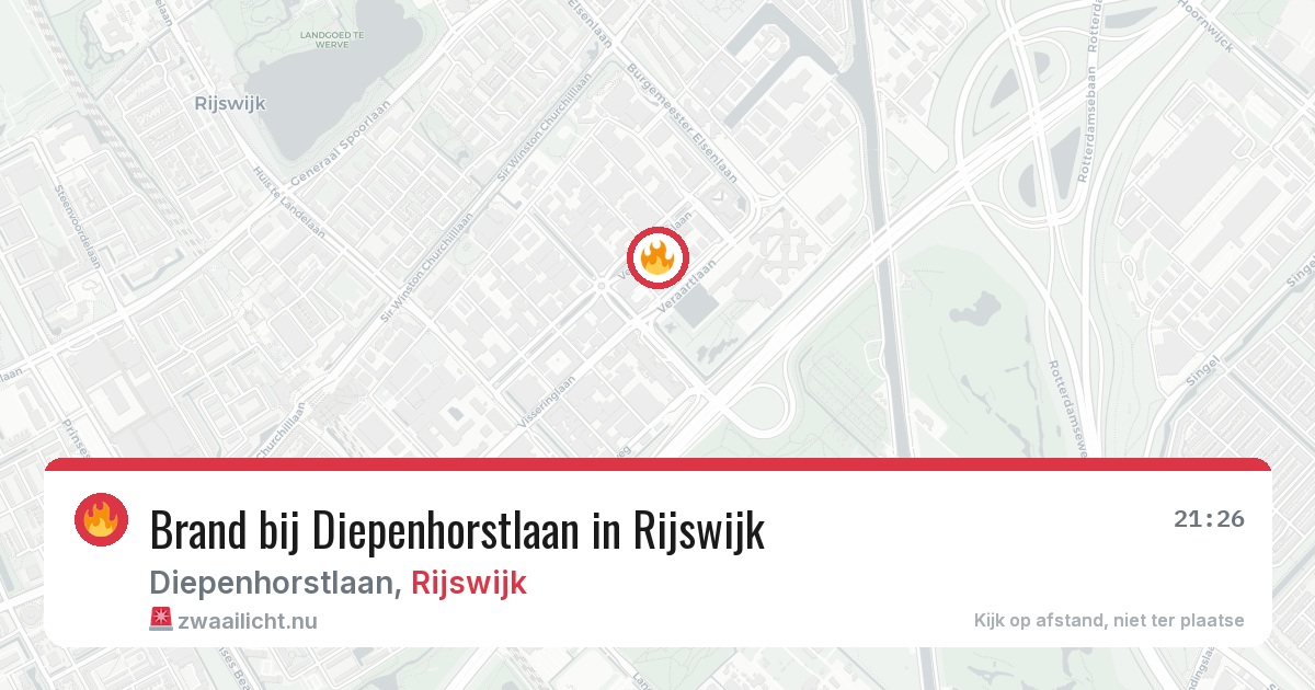 Brand bij Diepenhorstlaan in Rijswijk — 15 jul 2026