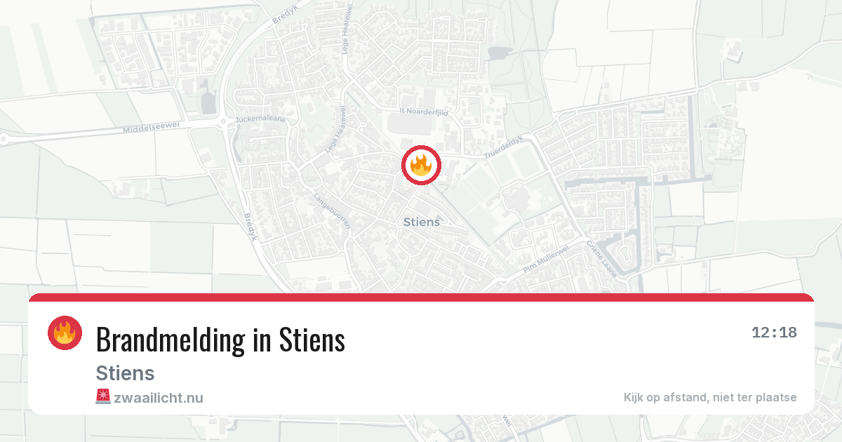 Brandmelding in Stiens — 15 jul 2026