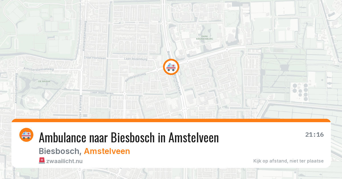 Ambulance naar Biesbosch in Amstelveen — 5 jun 2026