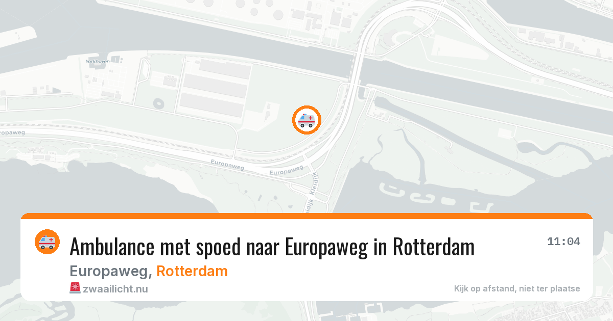 Ambulance met spoed naar Europaweg in Rotterdam — 10 mei 2026