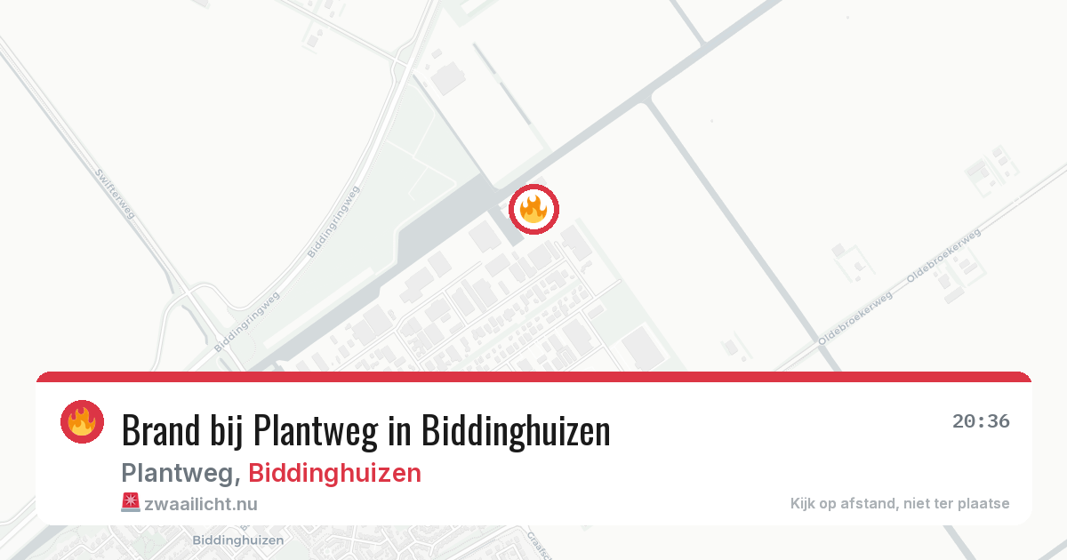 Brand bij Plantweg in Biddinghuizen — 29 mei 2026
