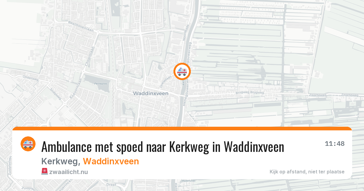 Ambulance met spoed naar Kerkweg in Waddinxveen — 25 jul 2026