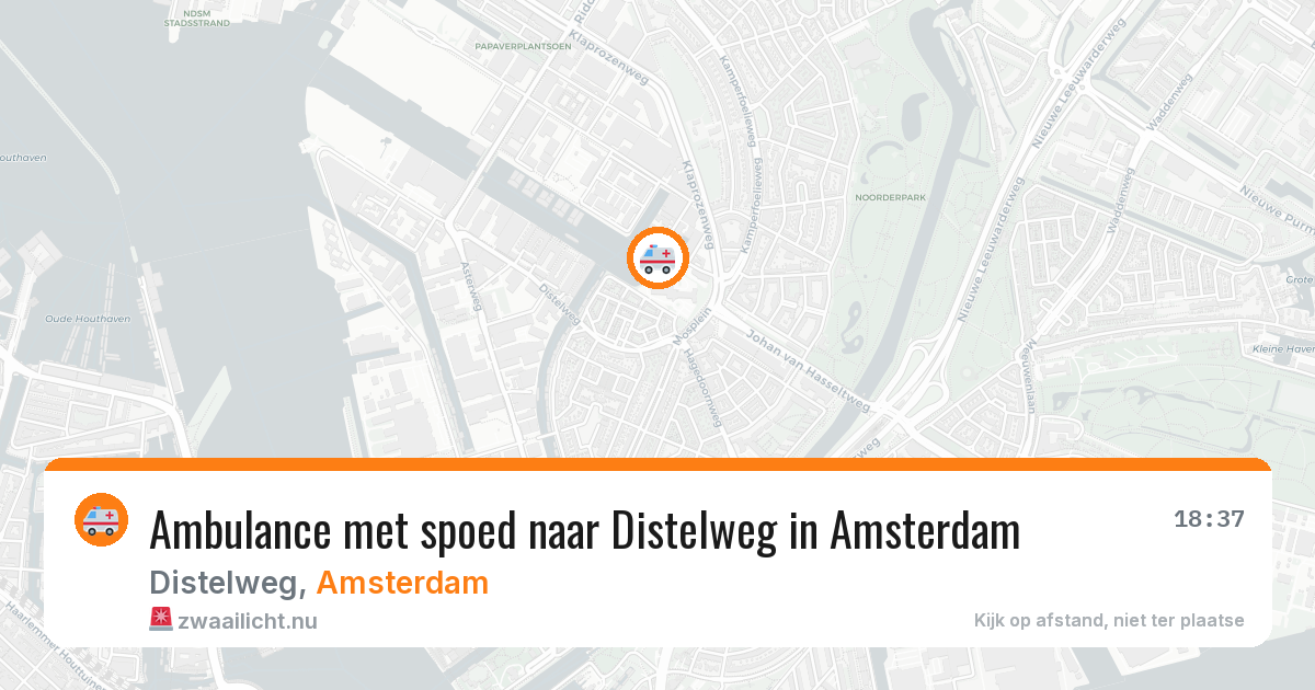Ambulance met spoed naar Distelweg in Amsterdam — 13 jul 2026