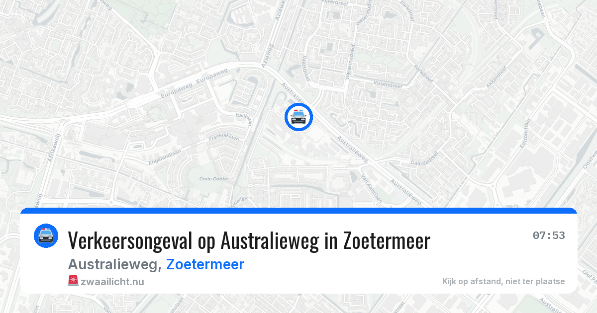 Verkeersongeval op Australieweg in Zoetermeer — 29 apr 2026