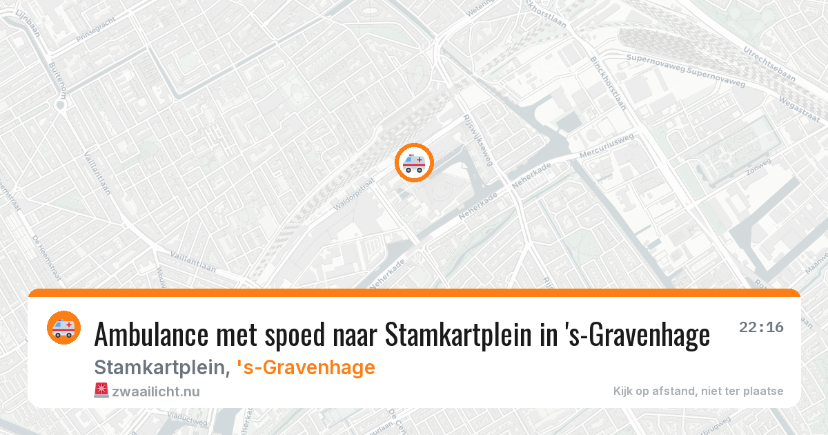 Ambulance met spoed naar Stamkartplein in 's-Gravenhage — 26 mrt 2026