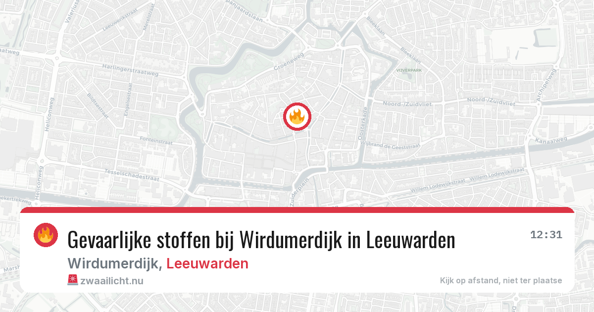 Gevaarlijke stoffen bij Wirdumerdijk in Leeuwarden — 31 mei 2026