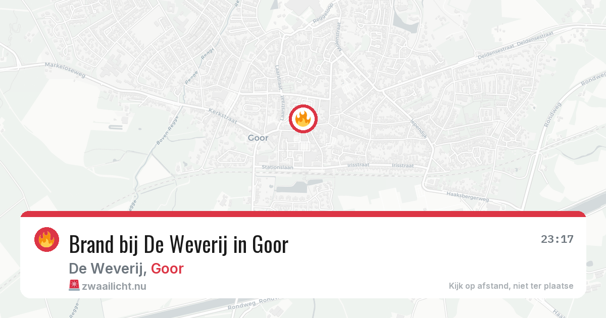 Brand bij De Weverij in Goor — 15 mrt 2026