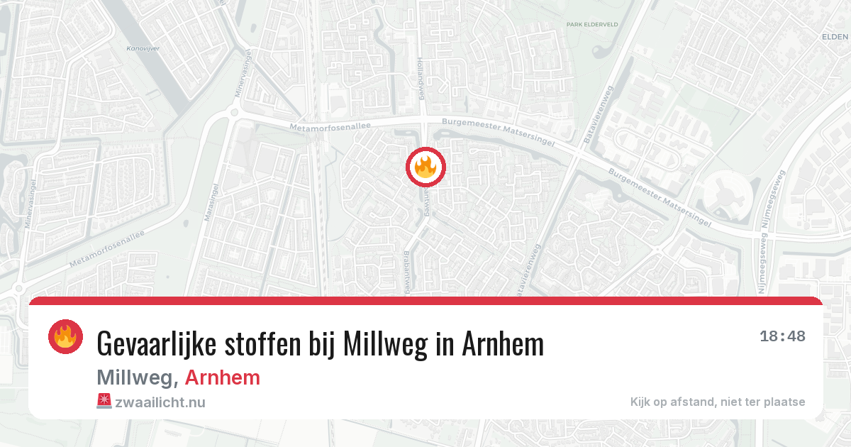 Gevaarlijke stoffen bij Millweg in Arnhem — 14 mei 2026