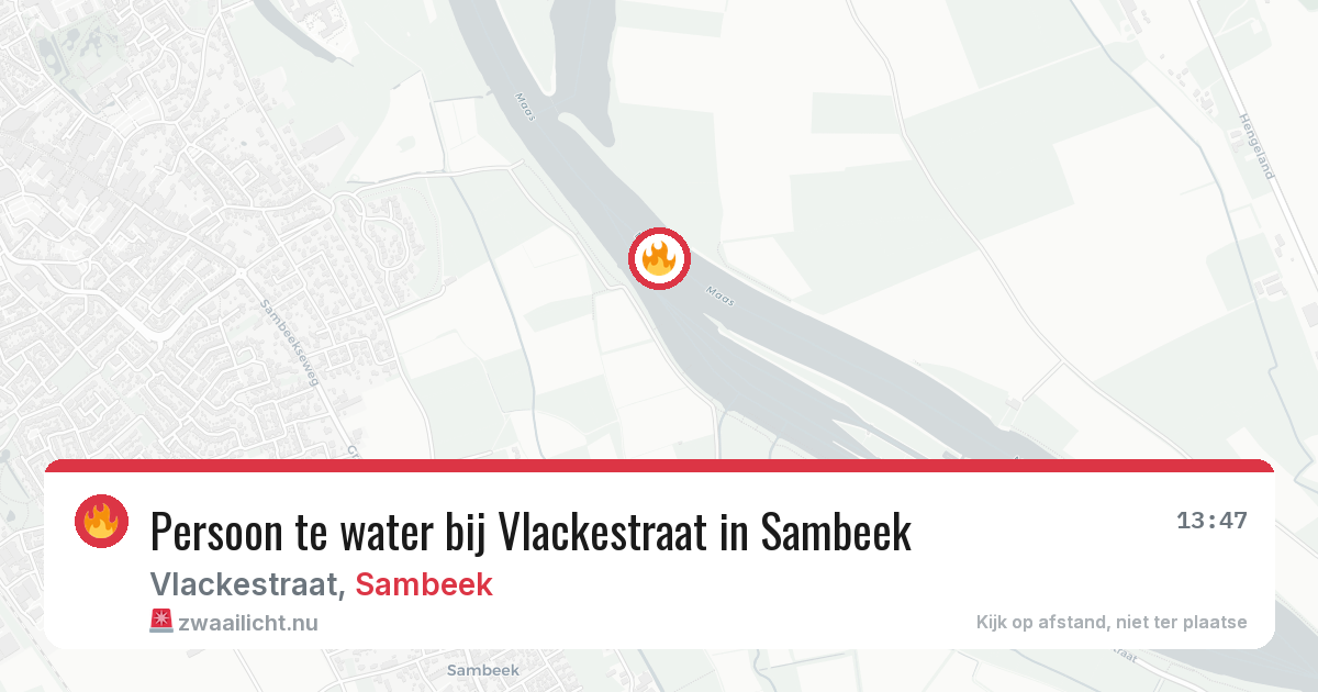 Persoon te water bij Vlackestraat in Sambeek — 22 jul 2026