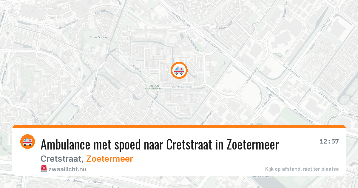 Ambulance met spoed naar Cretstraat in Zoetermeer — 15 jul 2026