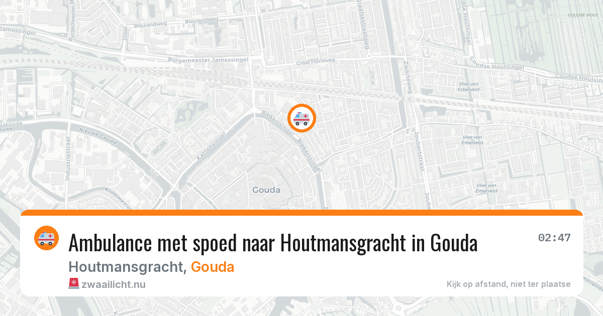 Ambulance met spoed naar Houtmansgracht in Gouda — 25 jul 2026