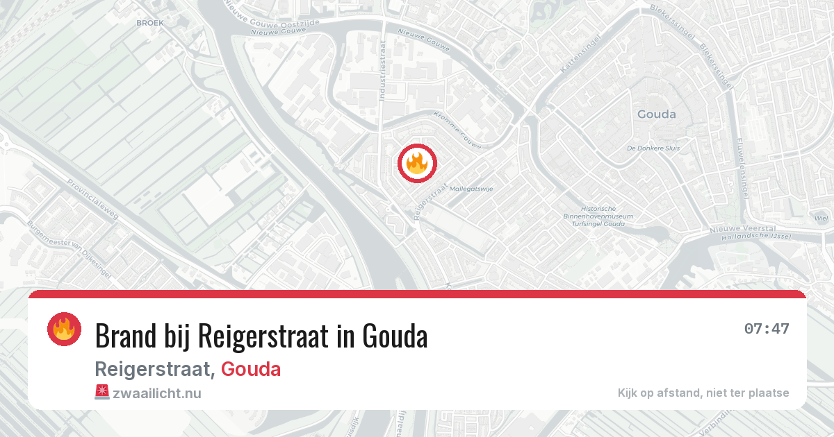 Brand bij Reigerstraat in Gouda — 22 jul 2026