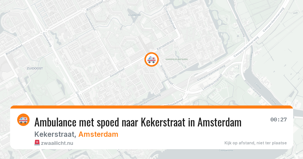 Ambulance met spoed naar Kekerstraat in Amsterdam — 13 jul 2026
