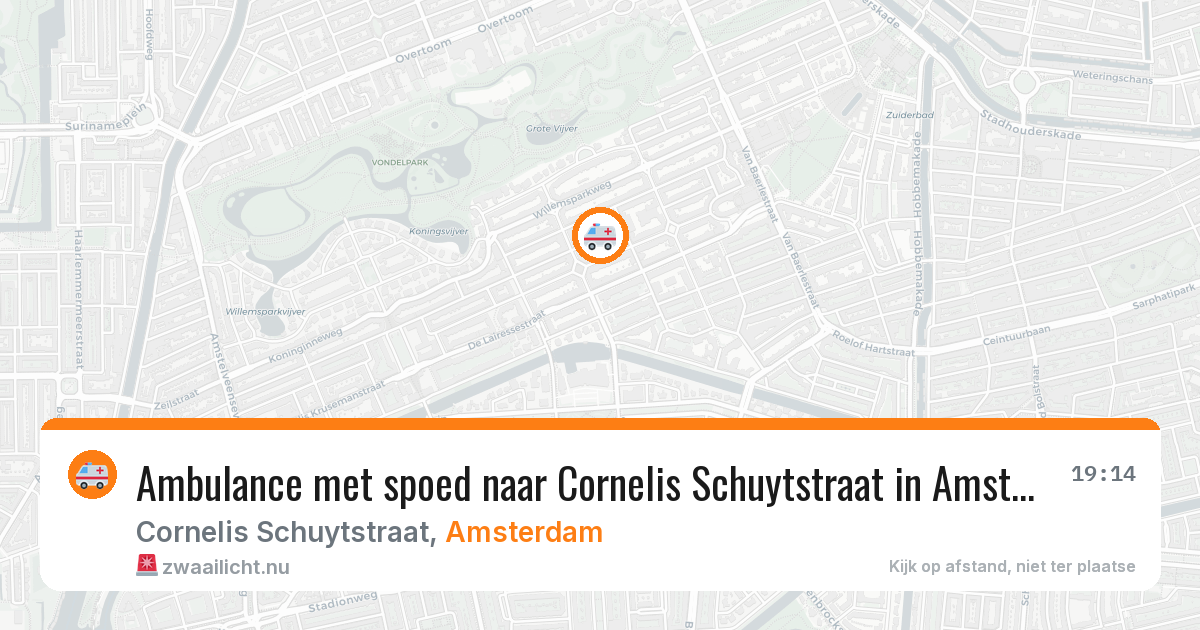 Ambulance met spoed naar Cornelis Schuytstraat in Amsterdam — 27 mrt 2026