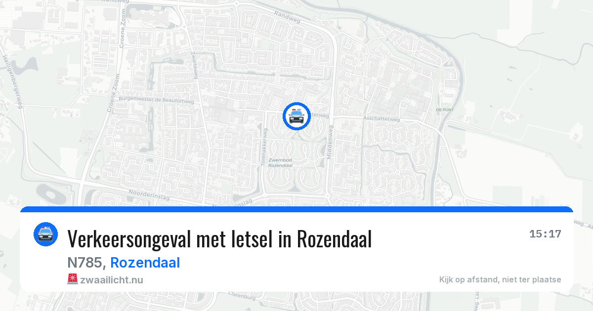Verkeersongeval met letsel in Rozendaal — 16 apr 2026