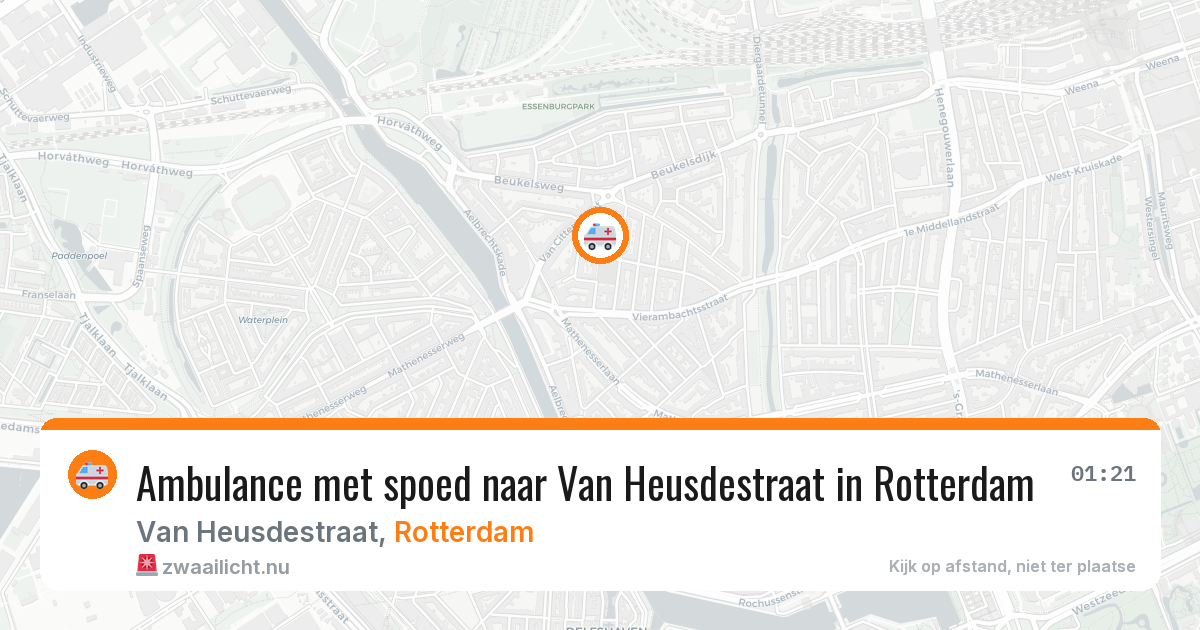 Ambulance met spoed naar Van Heusdestraat in Rotterdam — 18 jul 2026