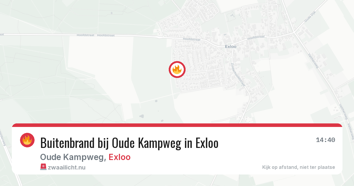 Buitenbrand bij Oude Kampweg in Exloo — 4 mrt 2026