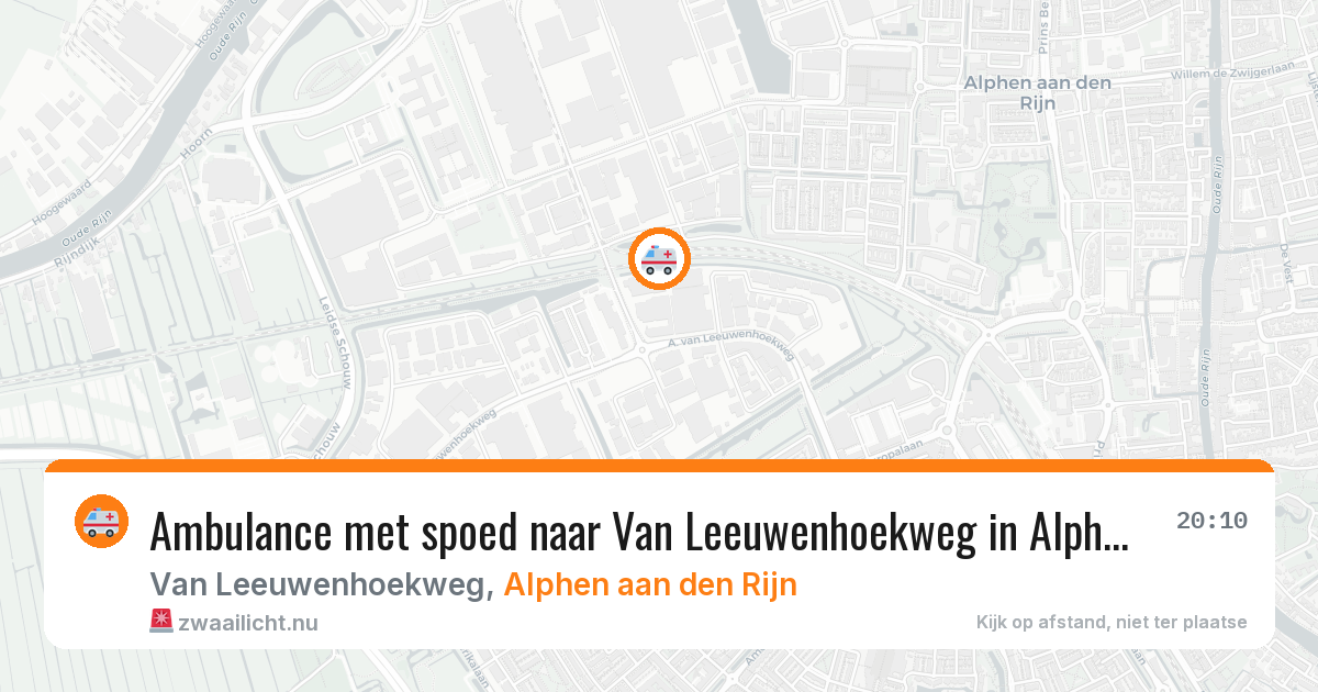 Ambulance met spoed naar Van Leeuwenhoekweg in Alphen aan den Rijn — 20 jul 2026