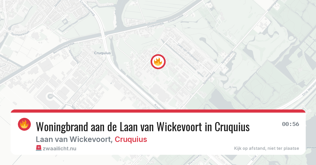 Woningbrand aan de Laan van Wickevoort in Cruquius — 22 jul 2026