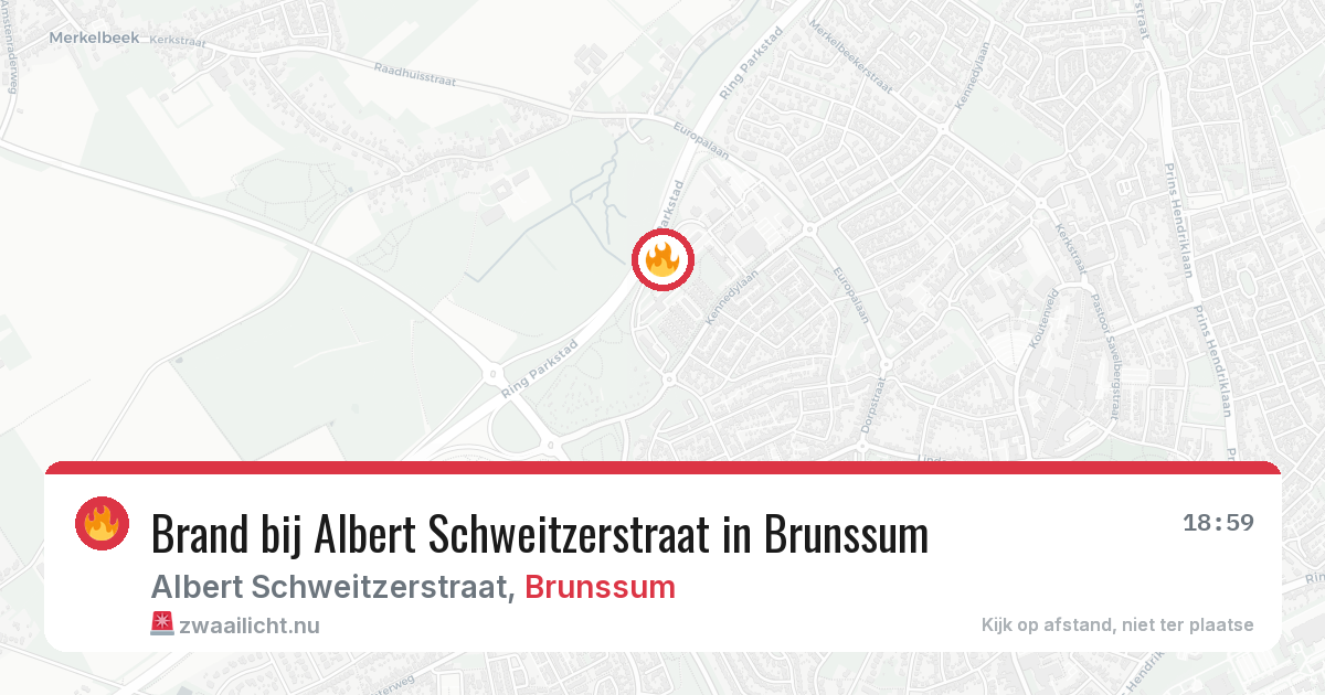 Brand bij Albert Schweitzerstraat in Brunssum — 14 jul 2026
