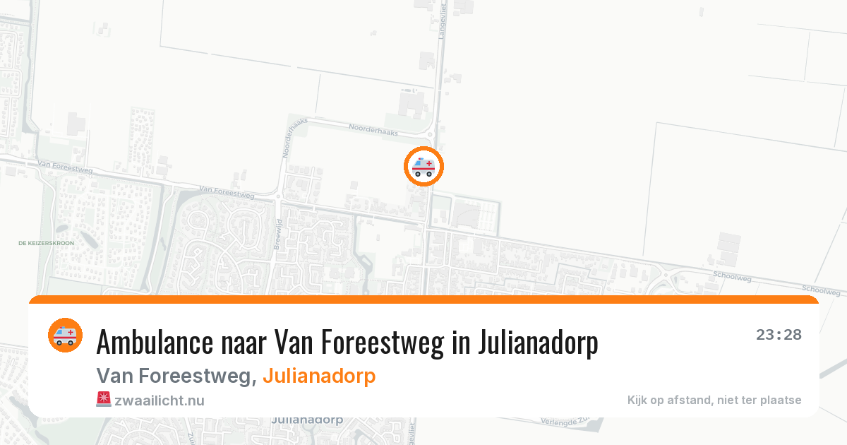 Ambulance naar Van Foreestweg in Julianadorp — 20 jul 2026