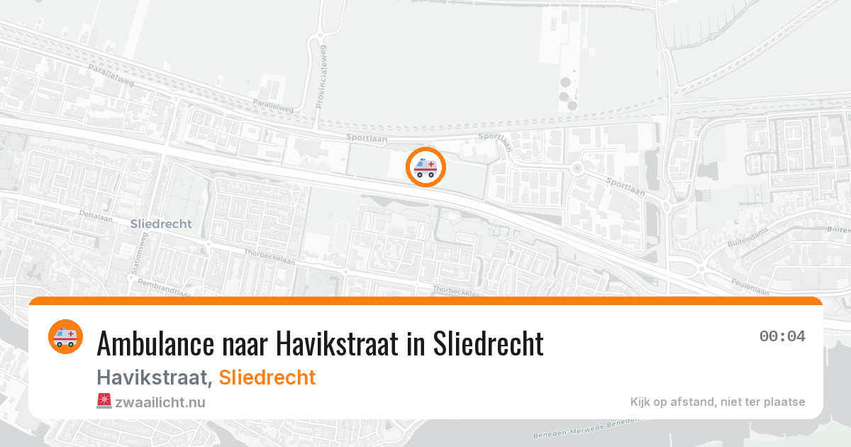 Ambulance naar Havikstraat in Sliedrecht — 20 jul 2026