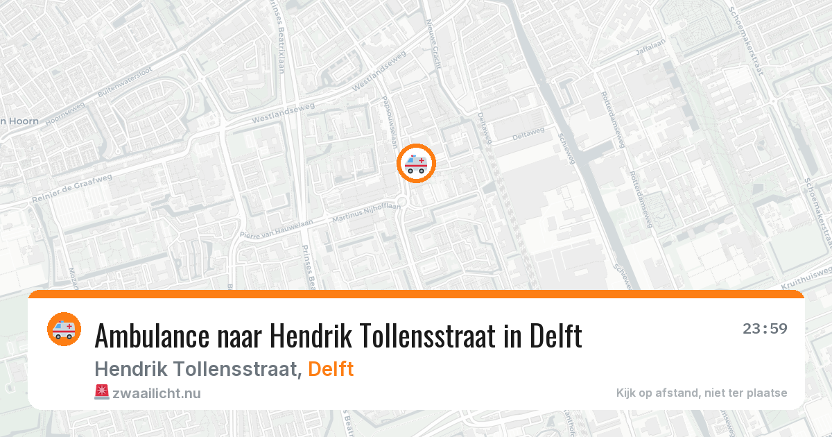 Ambulance naar Hendrik Tollensstraat in Delft — 7 mei 2026