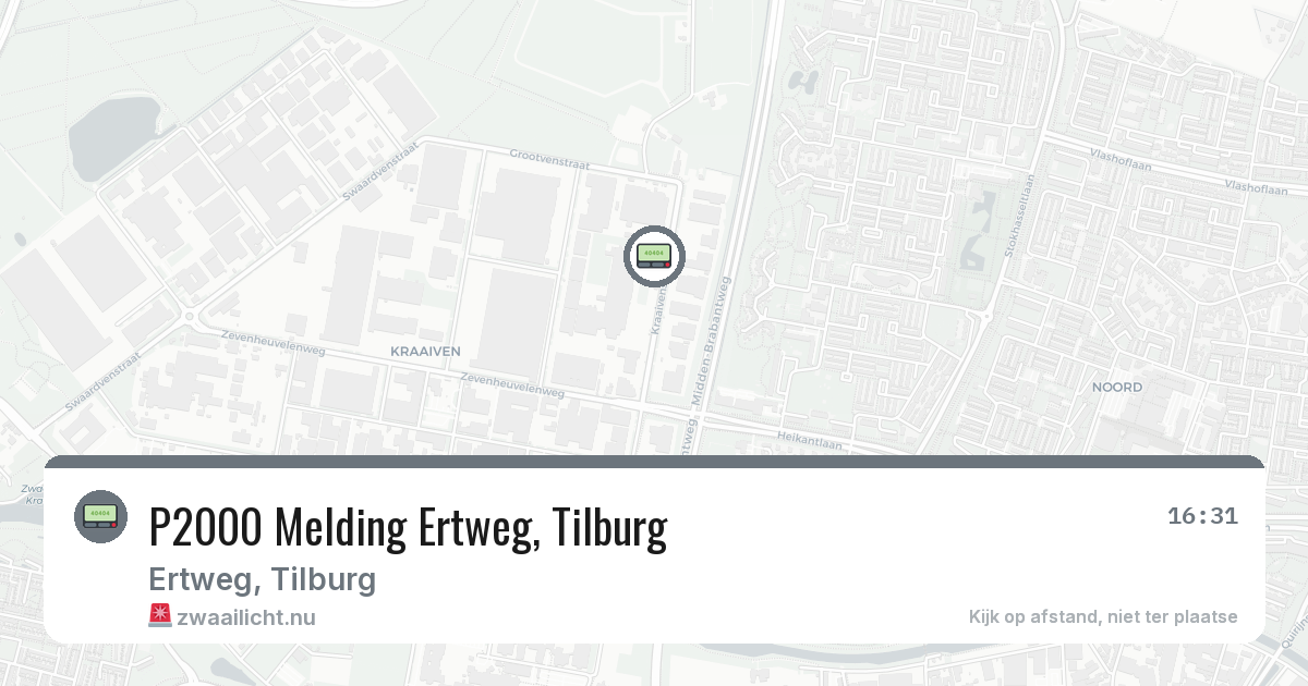 P2000 Melding Ertweg, Tilburg — 6 mei 2026