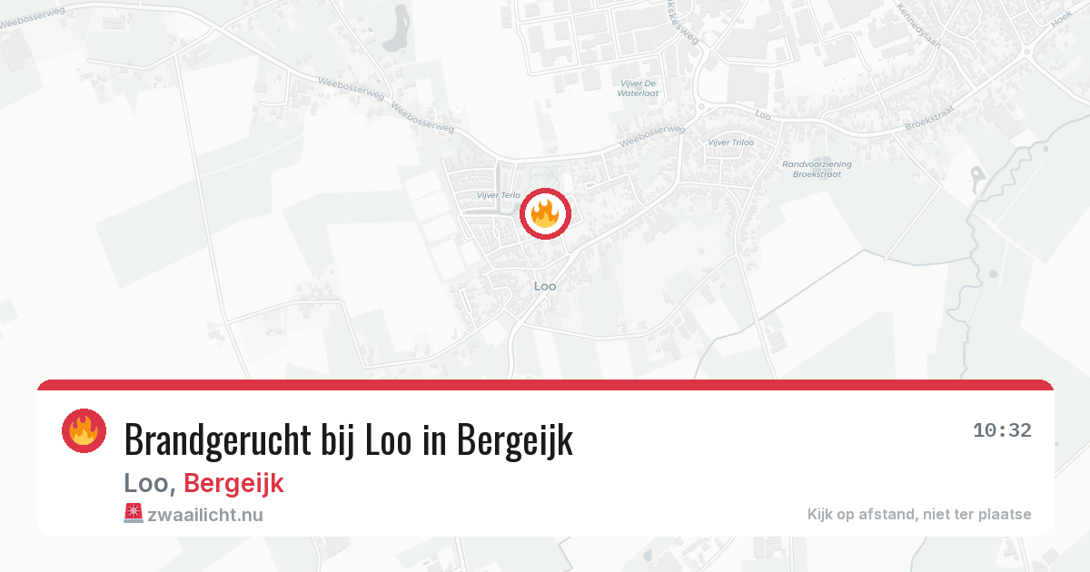 Brandgerucht bij Loo in Bergeijk — 9 jul 2026