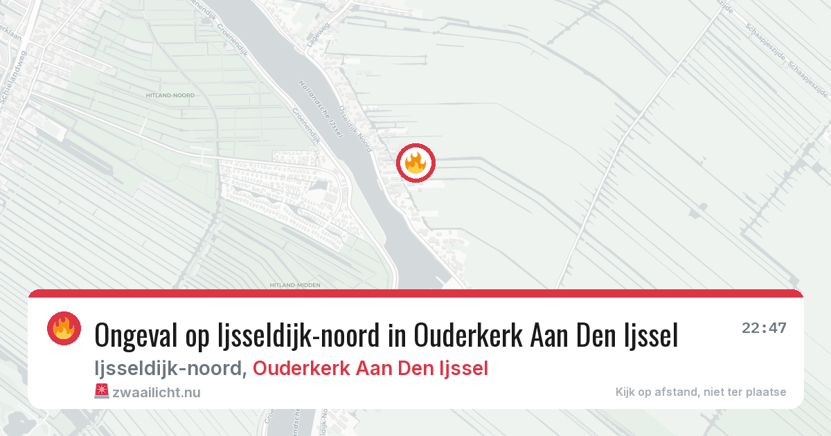 Ongeval op Ijsseldijk-noord in Ouderkerk Aan Den Ijssel — 23 mei 2026