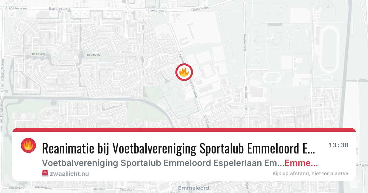 Reanimatie bij Voetbalvereniging Sportalub Emmeloord Espelerlaan Emmeloord in Emmeloord — 7 mei 2026