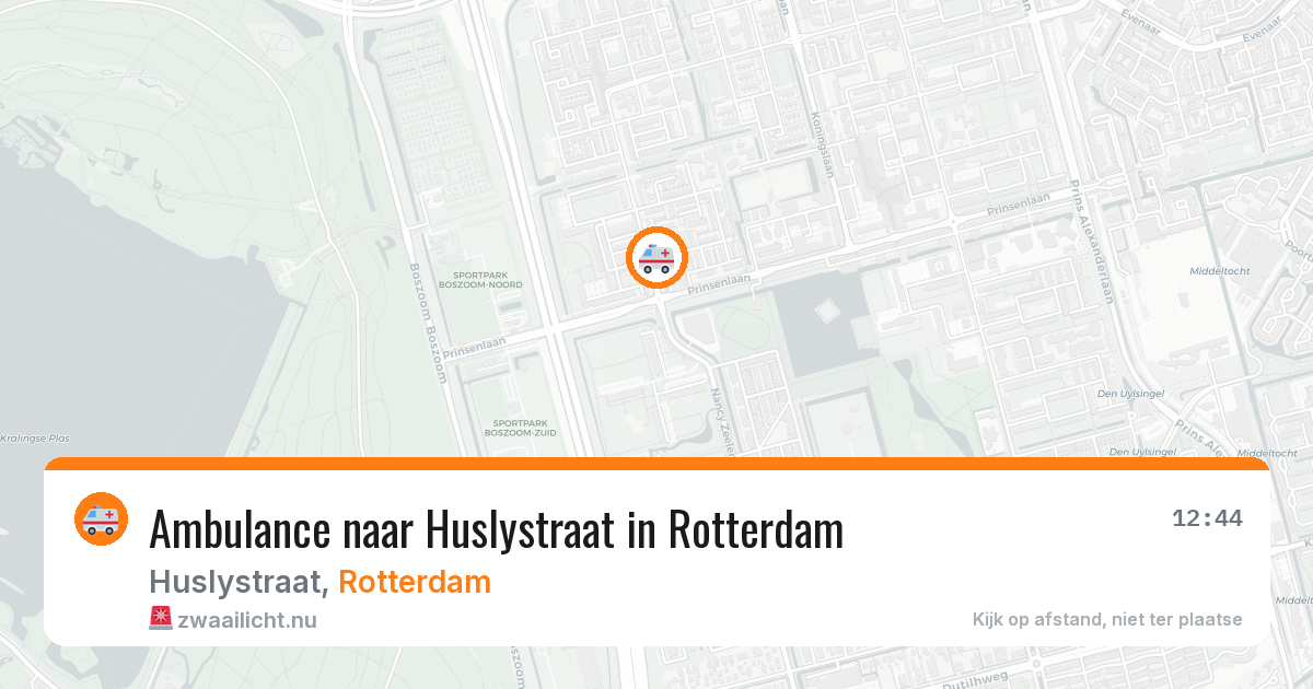 Ambulance naar Huslystraat in Rotterdam — 25 mei 2026