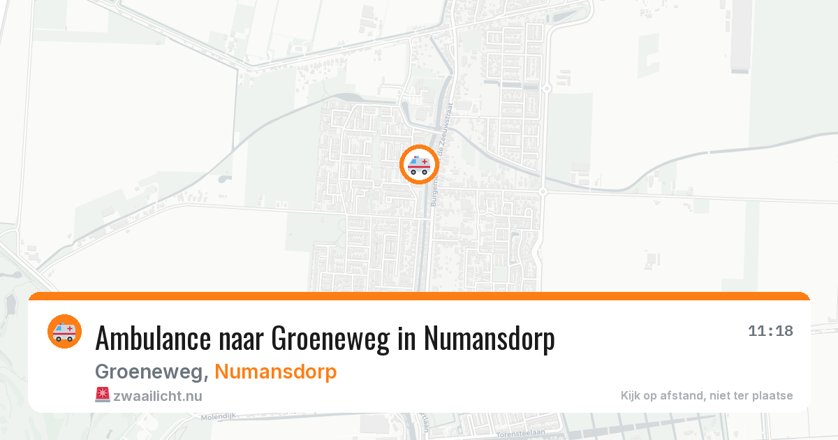 Ambulance naar Groeneweg in Numansdorp — 21 jul 2026