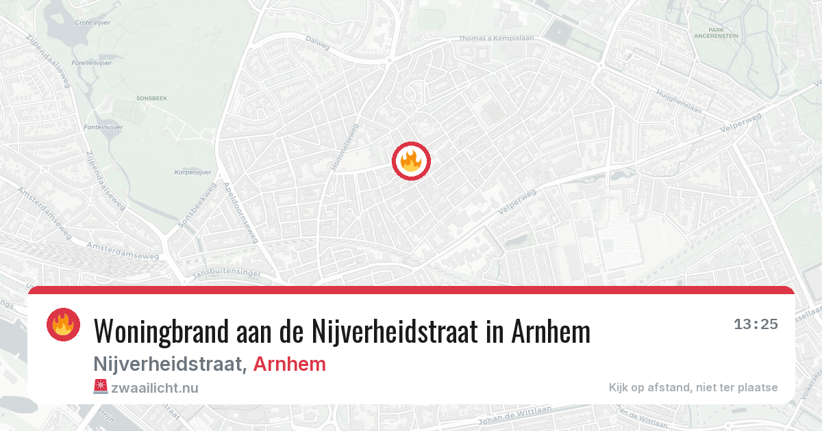 Woningbrand aan de Nijverheidstraat in Arnhem — 26 mrt 2026