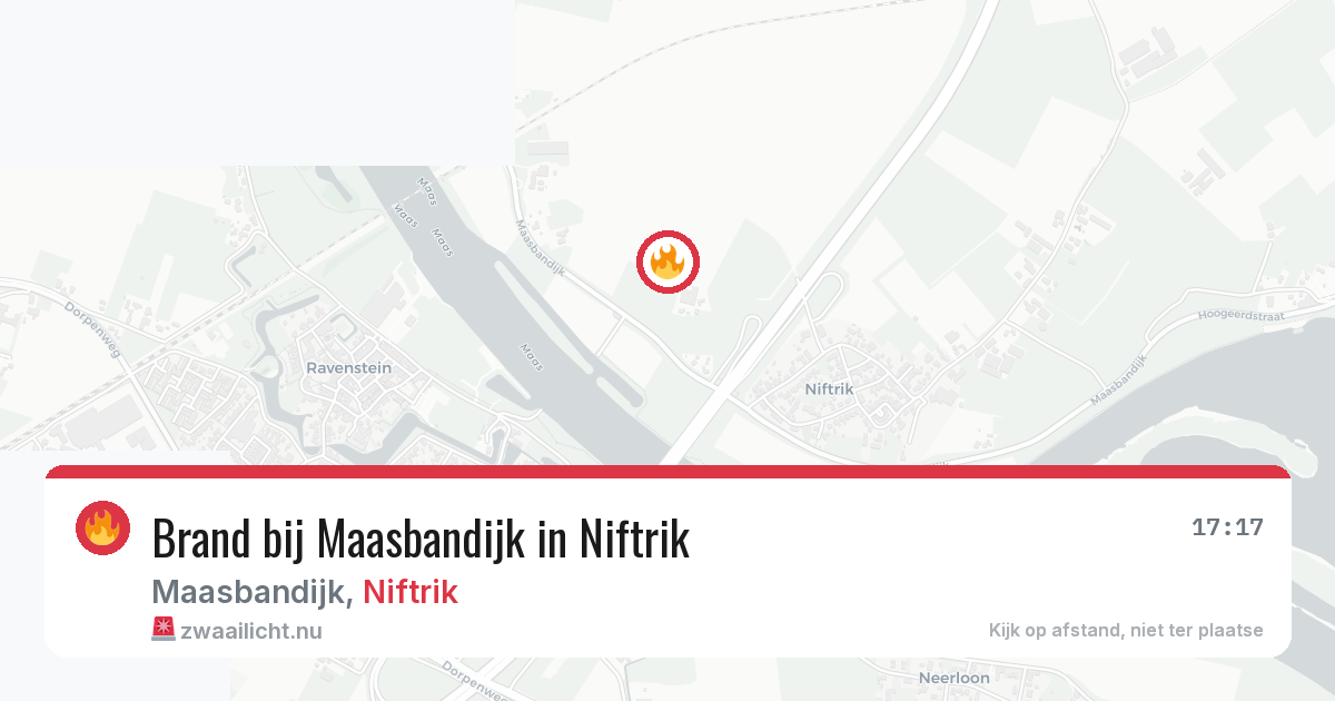 Brand bij Maasbandijk in Niftrik — 30 mrt 2026